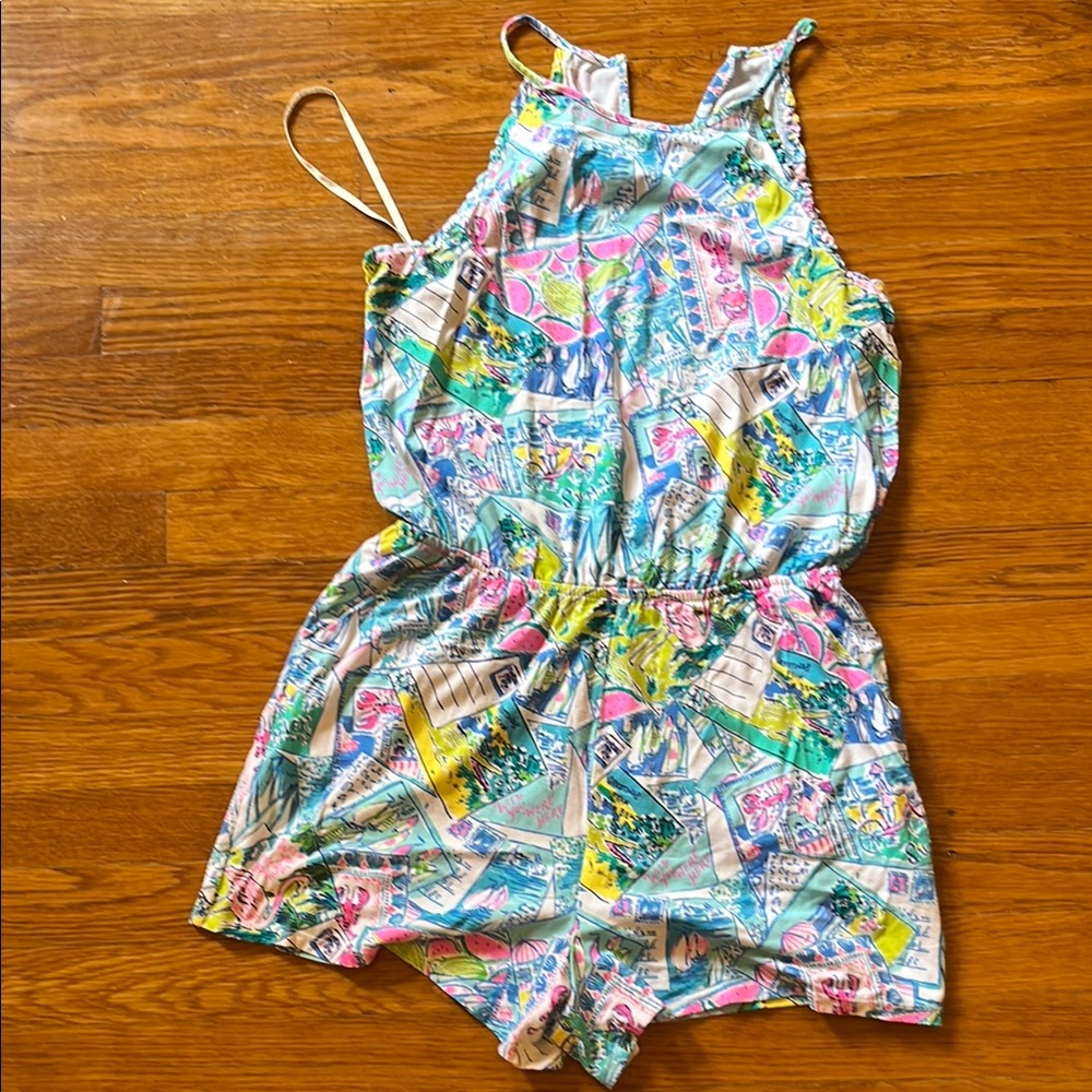 Lilly Pulitzer Blue and Pink Floral Romper